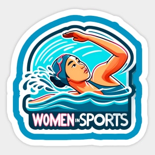 Aquatic Strength: Women in Sports Swimming Sticker